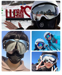 滑雪镜护目镜男女卡近视眼镜成人滑雪套装双层防雾登山滑雪眼镜