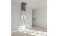 Side-Mounted Folding Loft Ladder Space-Saving Retractable Attic Ladder Stowable Non-Slip for Homeowners