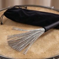 Wire Drum Brushes Firm Grip Drum Brushes with Rubber Handles Non-Slip Sticks for Drummers, Jazz Artists, Music Studios