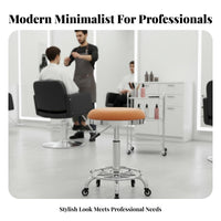 Effortless Rolling Casters Adjustable Swivel Stool with Wheels Thick Padded Cushion Adjustable Drafting Stool with Backrest Strong Load Beafootrest Technician Chair Heavy Duty for Hairstylists, Nail Technicians, Beauty Salon, Barber Shop, Workshop