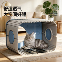猫窝四季通用室内躲避屋夏季双层户外半封闭式安全感上下两层猫窝