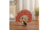 Peacock Trinket Box Jeweled Peacock Figurine with Storage Jewelry Box with Hinge Enameled Statue Enamel for Women, Vanity