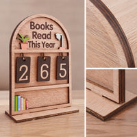 3D Books Read This Year Tracker Sign Layered Wooden Reading Tracker with Tiles Movable Books Read This Year Counter Aesthetic for Readers