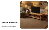 Multi-Functional Solid Wood TV Cabinet Sturdy & Long-Lasting Wooden TV Stand Easy to Clean Low Profile Entertainment Center Rounded Corners for Small Areas, Bedroom