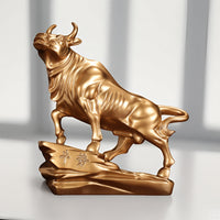 Wall Street Bull Figurine, Resin, Light Luxury Style