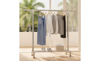Floor-Standing Clothes Rack with Shelf Freestanding Garment Rack with Shelf Open Storage Minimalist for Bedroom, Laundry Room, Balcony, Entryway