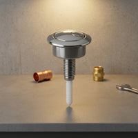 Toilet Button with Threaded Stem Chrome Toilet Cistern Push Button Low-Height Chrome-Plated for Bathroom Repair