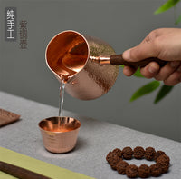纯铜手工功夫茶具 加厚紫铜分茶器公道杯