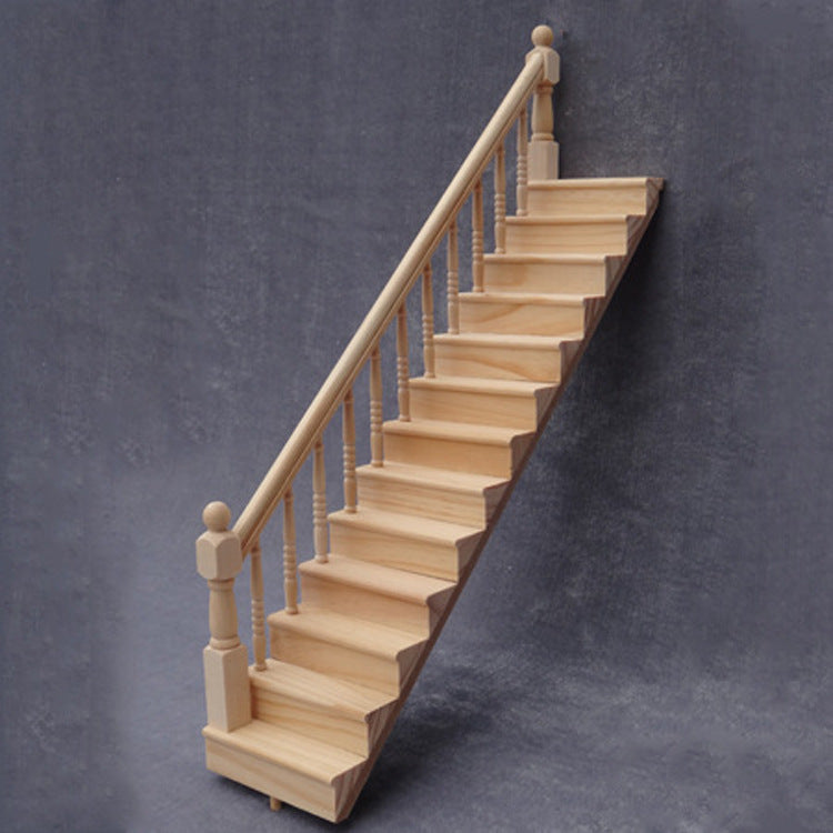 1:12 Dollhouse Miniature Staircase Model with Handrails