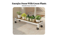 Rolling Plant Stand With Wheels Botanical Trolley Cart Multifunctional Flower Pot Holder Rack for Balcony, Living Room, Indoor