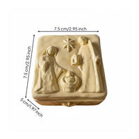 Christmas Resin Box with Lids Embossed Christmas Box Reusable