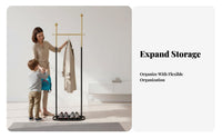 Freestanding Coat Tree Space-Saving Tree-Shaped Clothes Holder Sleek Design