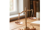Balance Scale with Wooden Base Vintage Style Miniature Furniture Set Gold Tone Ornament for Collectors, Hobbyists