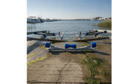 Boat Trailer Roller with Bracket Ribbed Roller Assembly Heavy-Duty Support Bracket with Rollers for Docking