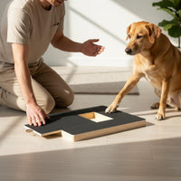 Dog Nail Scratching Pad Solid Wood Construction Dog Scratch Pad with Treat Drawer Mental Nail Filing Board with Treat Drawer