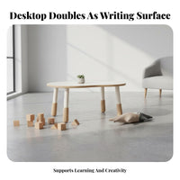 Sturdy Adjustable Peanut Table Set Rounded Edges Height Adjustable Activity Table Ergonomic Design Kids Study Desk and Chair Wipe-Clean Surface for Toddlers, Preschoolers, Kindergarten, Playroom, Nursery, Classroom