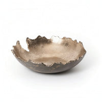Aluminum Pedestal Bowl Reflective Bowl with Pedestal Base Decorative