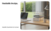 Multi-Tiered Transparent Rack Sturdy Construction Desktop Organizer Stable Base