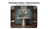 Modern Chinese aesthetic Narrow table Table Slim contour Narrow Stonecountertop sturdy Wood Frame Home Furniture Space-Saving for Homeowners, Apartment Dwellers, Interior Designers, Entryway, Hallway, Corridor, Living Room