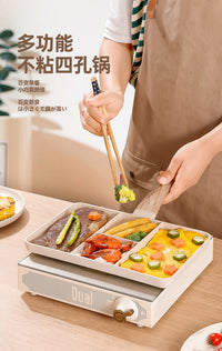 Non-Stick Frying Pan with Four Holes for Eggs and Steak