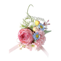 Faux Flower Corsage with Ribbon Compact Accessory Delicate for Banquets