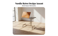 Rolling C-Shaped Table Mobile Design Adjustable C-Shaped Table Nordic aesthetic