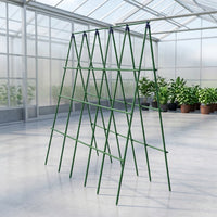 Garden Trellis for Outdoor Plants and Garden Stakes, Heavy Duty Plant Support for Cucumber Trellis, Strong Steel Plant Stakes with Cap, 10 Pack