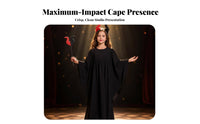 Maxi Performance Dress Halloween Cape Sleeve Dress Cosplay Gown Machine Washable for Girls, Kids