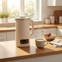 Compact Electric Soy Milk Appliance White Soy Milk Machine Cylindrical Blended Drink Appliance Side Handle