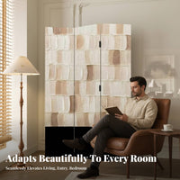 French design Multi-Panel Art Screen Foldable Room separater Abstract Painting Design Folding Partition Mobile for Homeowners, Interior Designers, awayice Workers, Bedroom, Entryway, Studio Apartment, Restaurant