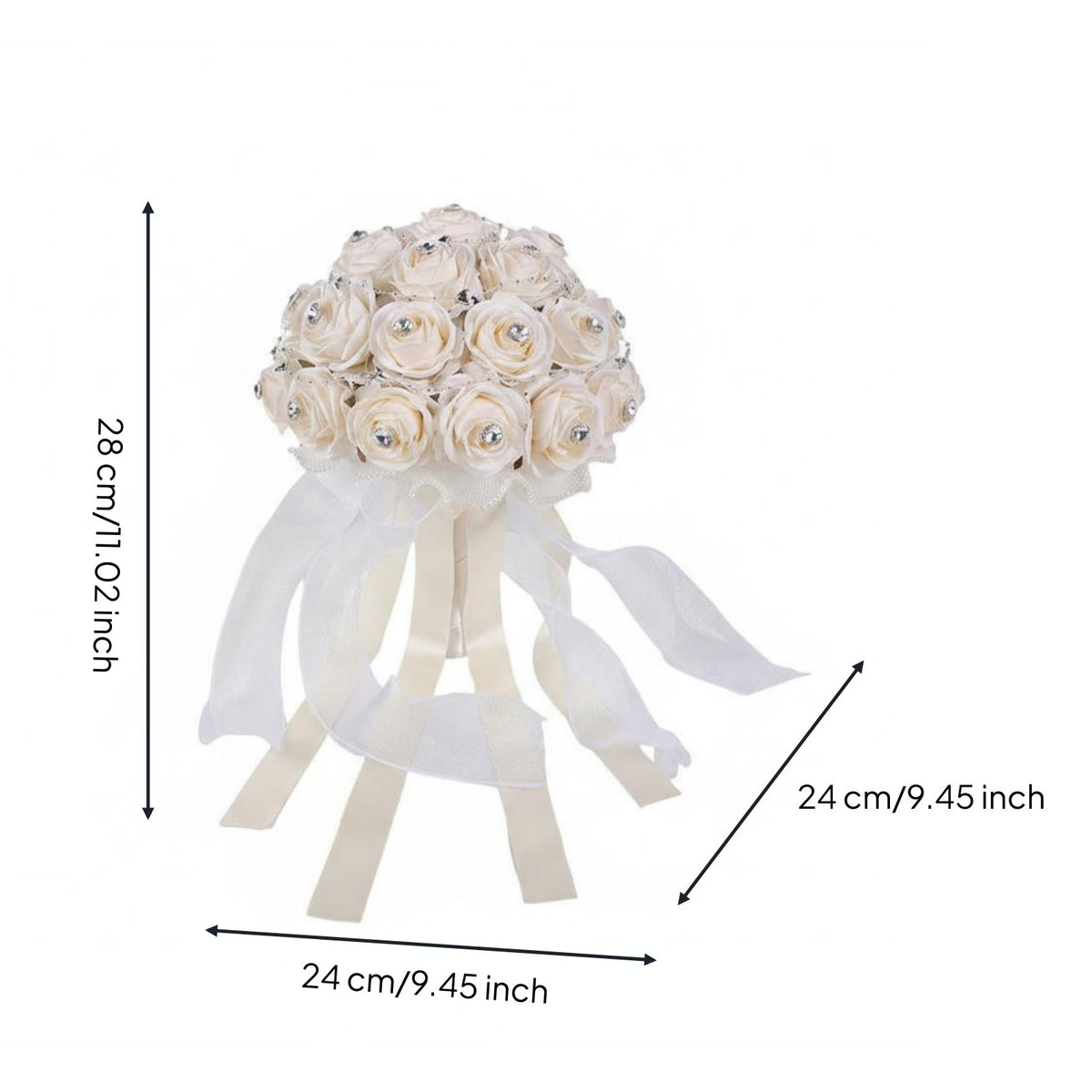 2 Pieces Champagne Blossom Flower Arrangement Handmade Crystal Blossom Flower