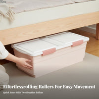 Under-Bed Rolling container slimline Rolling Storage Drawer Space-Saving Design