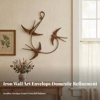 Rustic Swallow Plaque Rust-Like Finish Metal Bird Wall Decor Brown for Entryway