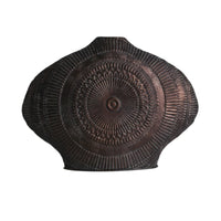 Geometric-Patterned Style Vase Distressed Vintage Decorative Vase Embossed Tabletop Ornament for Dried Flowers, Entryway, Shelves