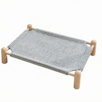 Raised Wooden Pet Bed Scratch-Friendly Elevated Wooden Pet Bed Artisan-Made