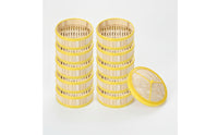 10 Pieces Bamboo Steamer Basket with Lid Natural Dumpling Steamer Sturdy