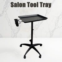 Mobile Salon Tray Stand with Aluminum Tray for Beauty and Nail Care