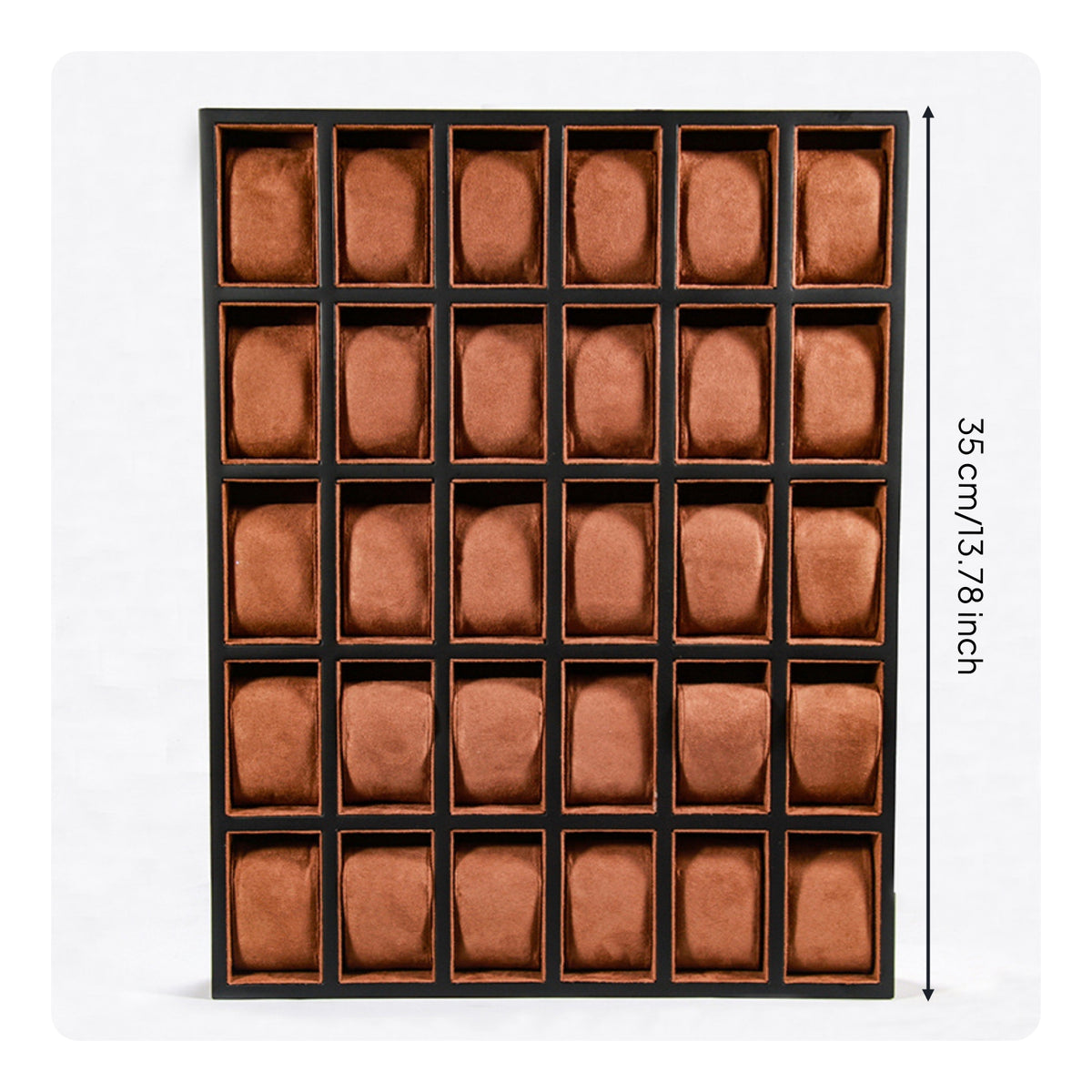 Watch Tray with Pillows 30-Slot Watch Display Tray Wooden Organizer for Collectors, Retailers, Counter, Showcase, Drawer