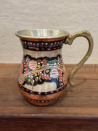 土耳其进口珐琅铜酸奶杯260ml手工制作水杯冷水杯牛奶杯不可加热