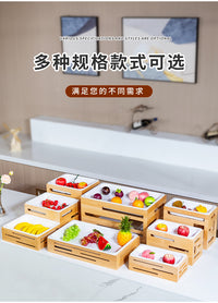 酒店实木水果沙拉凉菜盘自助餐厅茶歇仿瓷水果盘摆台展示架子商用