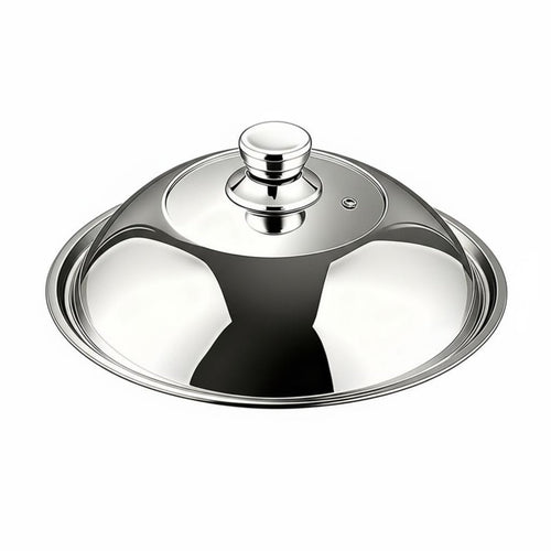 Stainless Steel wok Lid Anti-Spill Universal Frying Pan Cover Cookware Accessory for Kitchen