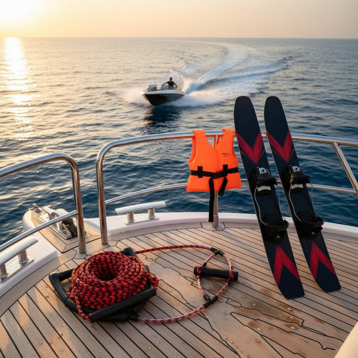 Floating Design Wakesurf Rope with Handle Adjustable Length Water Ski Rope Ergonomic Grip Wakeboard Tow Line High Visibility for Wakesurfers, Wakeboarders, Boating, Lake, Ocean