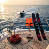 Floating Design Wakesurf Rope with Handle Adjustable Length Water Ski Rope Ergonomic Grip Wakeboard Tow Line High Visibility for Wakesurfers, Wakeboarders, Boating, Lake, Ocean