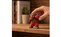 Resin Animal Figurine with Boxing Gloves | Sporty, Boxing Animal Statue, for Desk