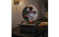 Yin Yang Waterfall Ornament Humidifying Feng Shui Water Ornament Auspicious Charm Desktop Humidifier Decor for Living Room, Desk, Office