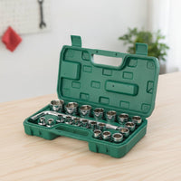 Metric Socket Wrench Set Chrome-Finished Socket Set with Storage Case Mirror Polished Tool Portable for Mechanics, DIYers, Garage, Workshop