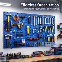 Wall Mounted Tool Storage Panel, Heavy Duty Metal Pegboard Organizer Kit, Modular Wall Organizer, Scratch Resistant Pegboard Wall