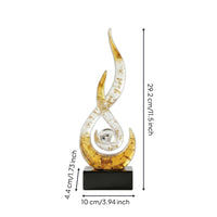 Gold Foil Resin Sculpture Light Luxury Design Modern Spiral Art Piece for Office
