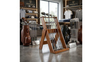 Wood Golf Bag Rack Multifunctional Wooden Golf Display Stand Freestanding