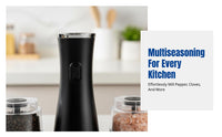 Electric Pepper Grinder, Rechargeable Seasoning Jar, Adjustable Ceramic Mill, Premium Kitchen, Multipurpose For Sea Salt, Sichuan Pepper, Cumin